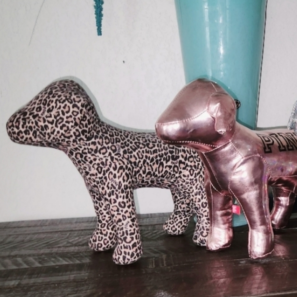 Victoria's Secret VS PINK Large Mini Dogs Leopard and Rose Gold - Picture 2 of 4